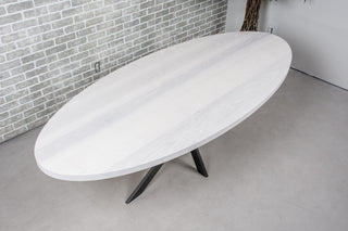 Elliptical Oval Dining Table on Pedestal Base