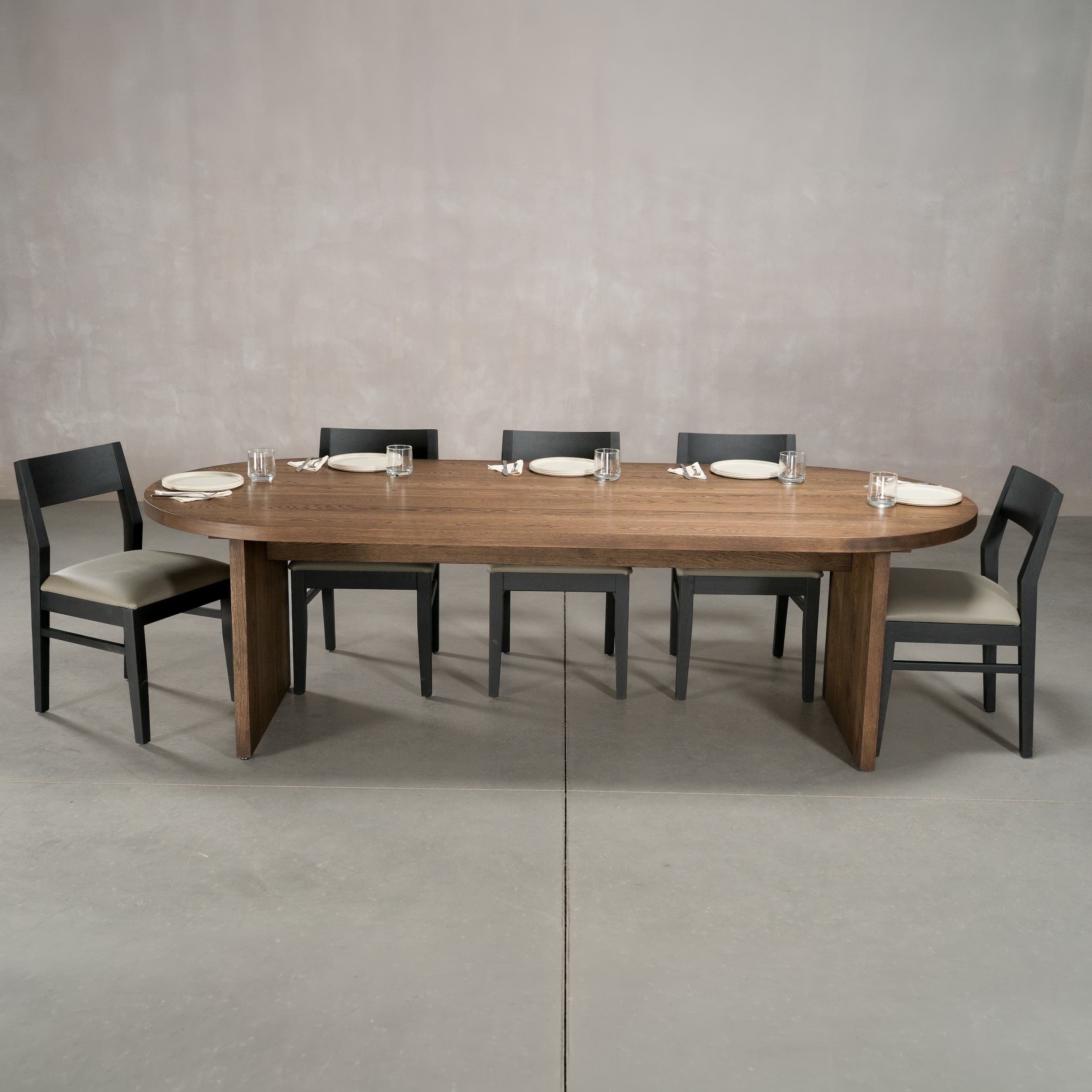 Oval Dining Table | Large Modern Trestle Table | Loewen Design Studios