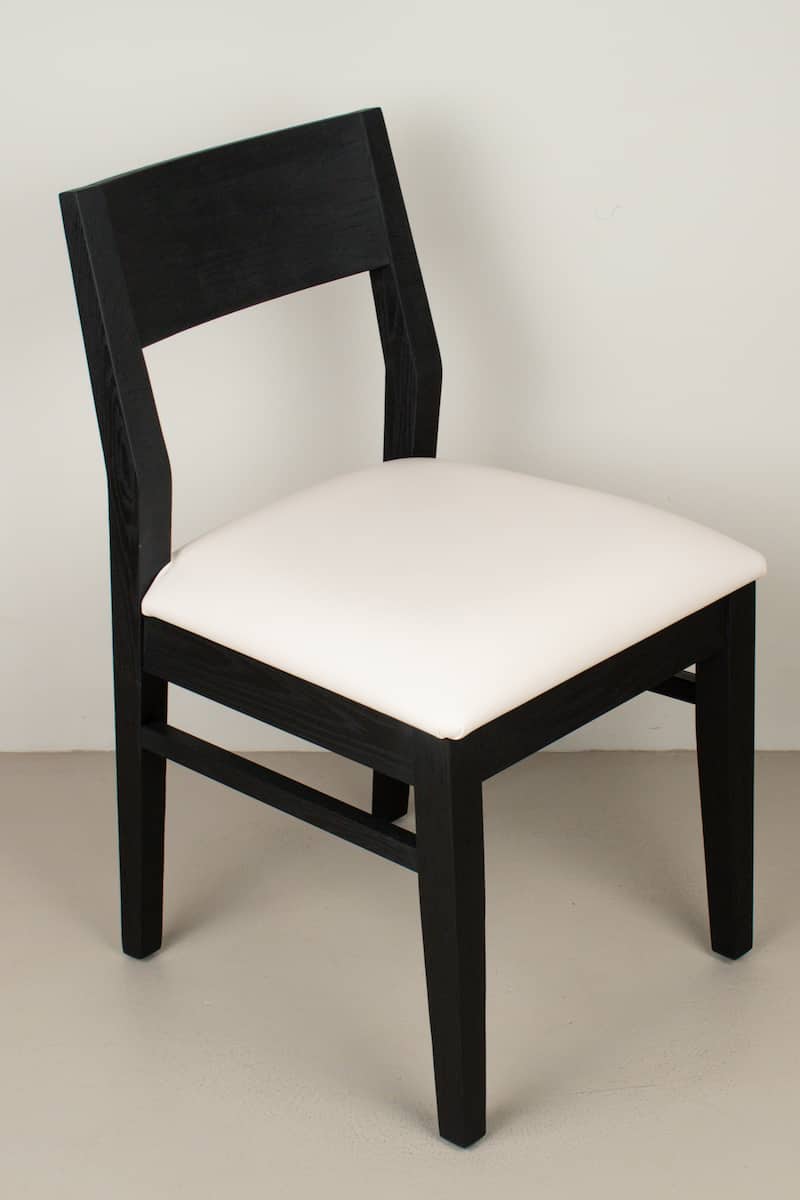 cloud faux leather on black oak chair