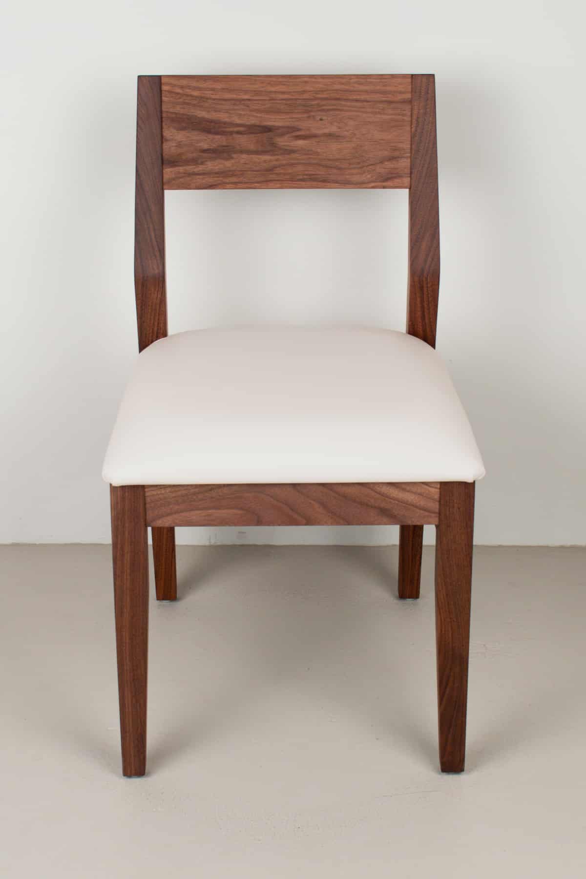 cloud faux leather seat on walnut chair