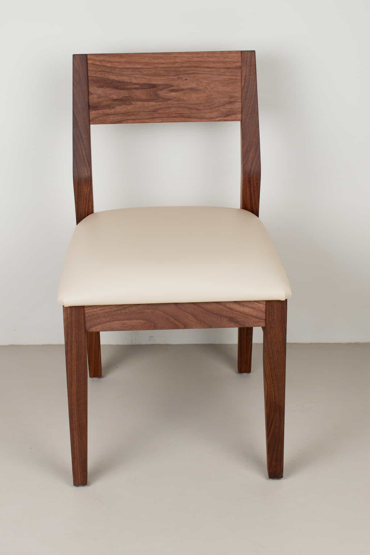 moon leather seat on walnut chair