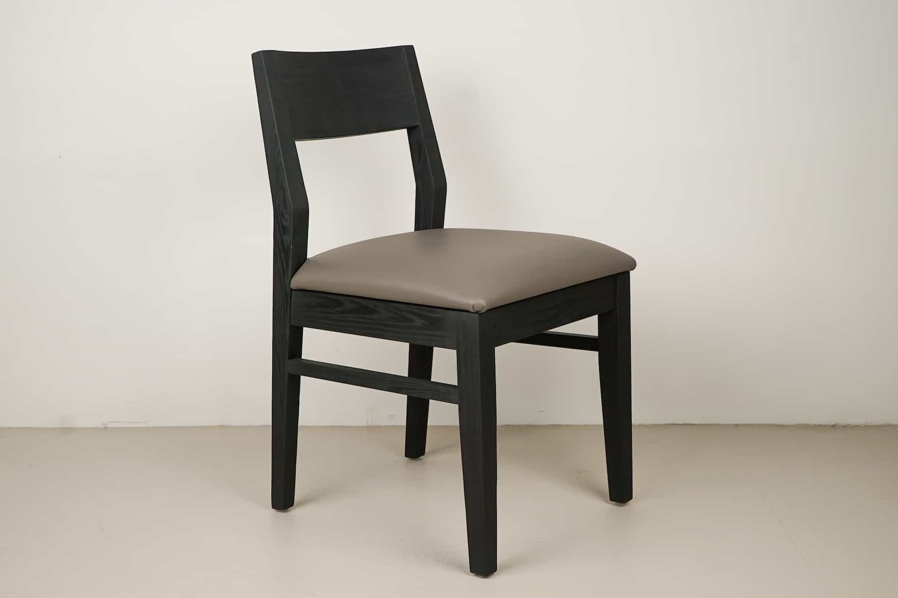 oak aubrey chairs in black with stone seats