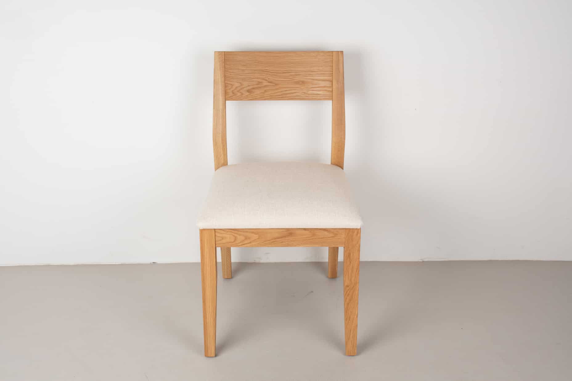 oak Aubrey chair in natural with bone cushion