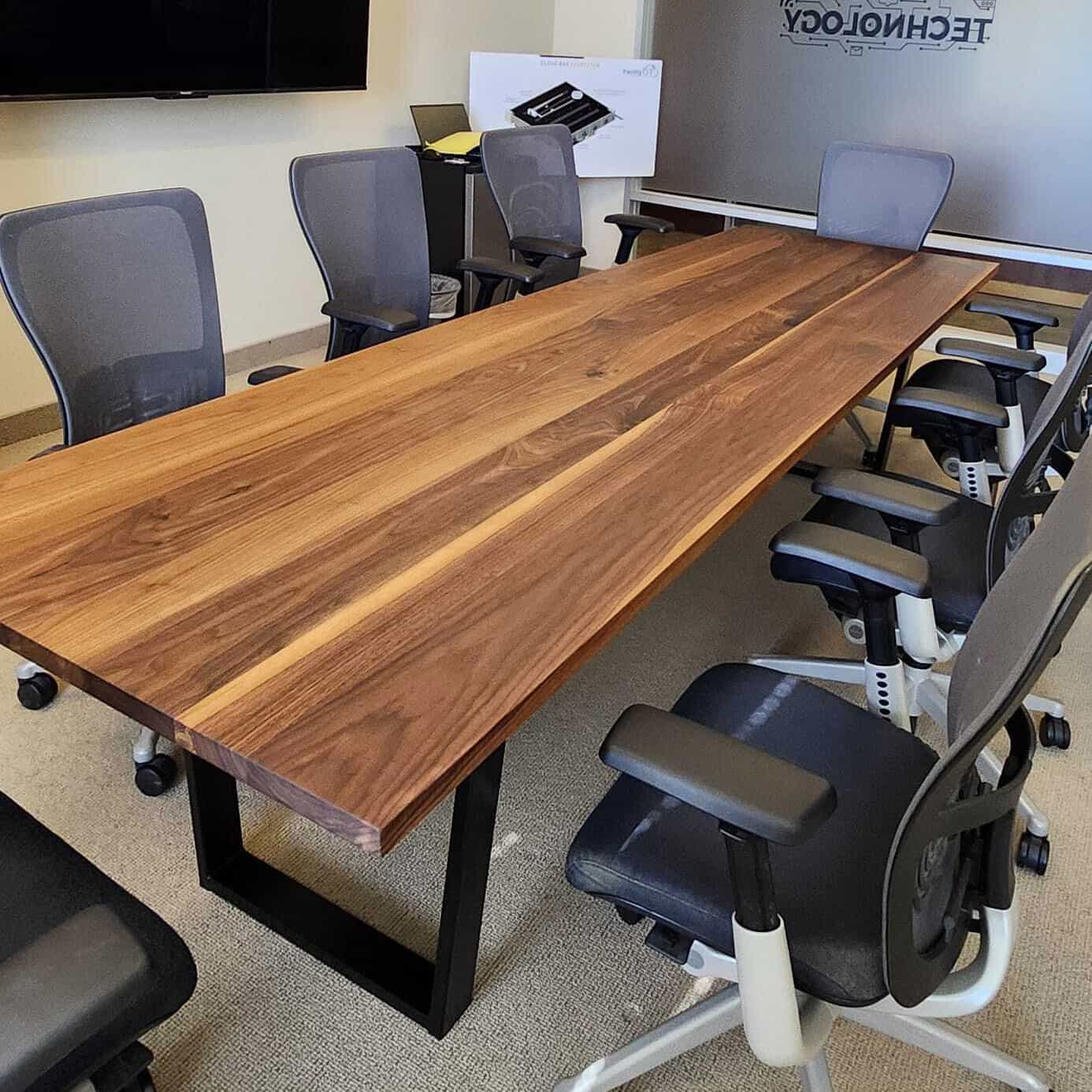 long walnut conference table