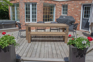 Outdoor Accoya Dining Table with Bench