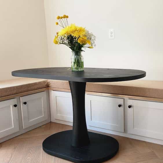 black pedestal table