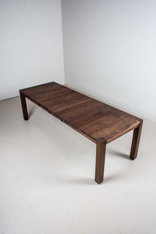 blackened walnut extendable parsons table