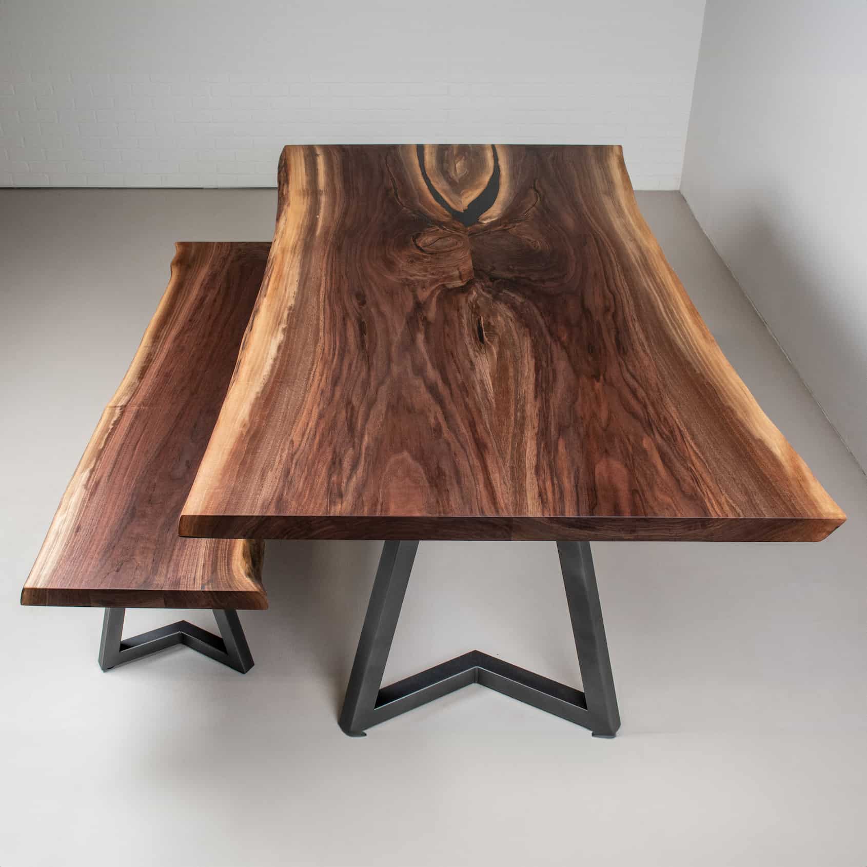 Live Edge Walnut Table Bookmatch Dining Table Loewen Design