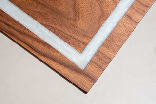 custom walnut ping pong table with epoxy border