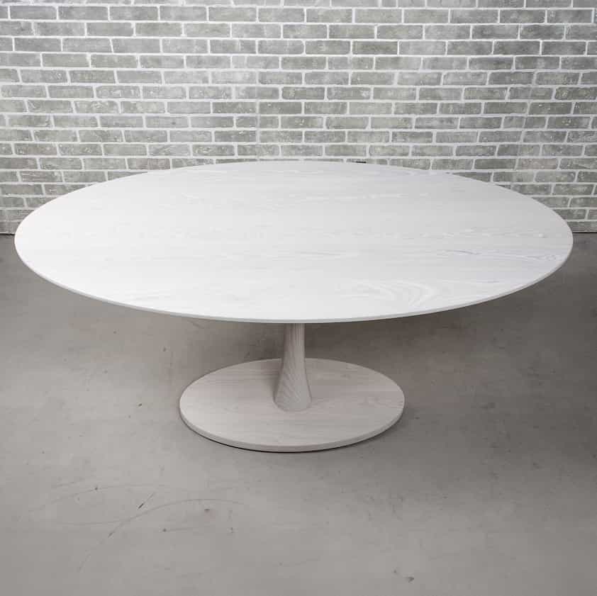 white ash pedestal table
