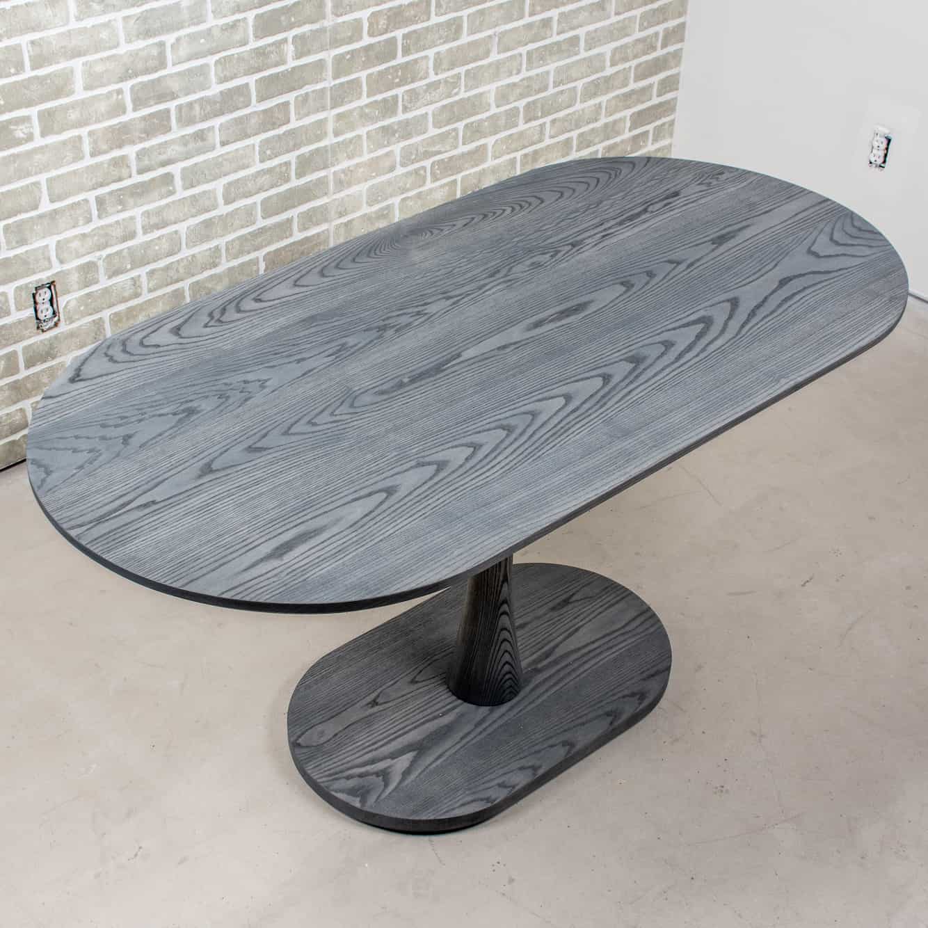 gray pedestal table