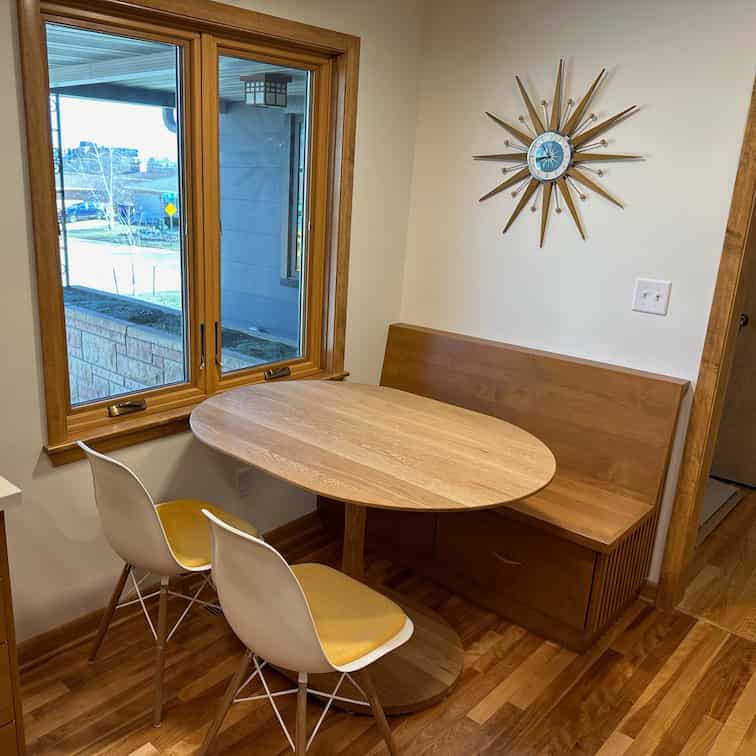 kitchen table with banquette