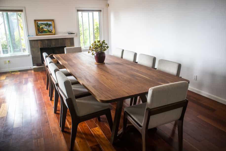 large walnut dining table