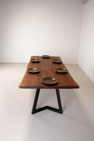 live edge spiced walnut table