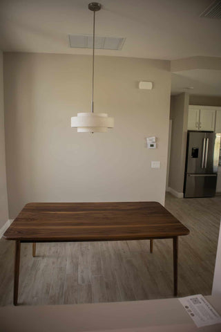 mid century walnut parsons table