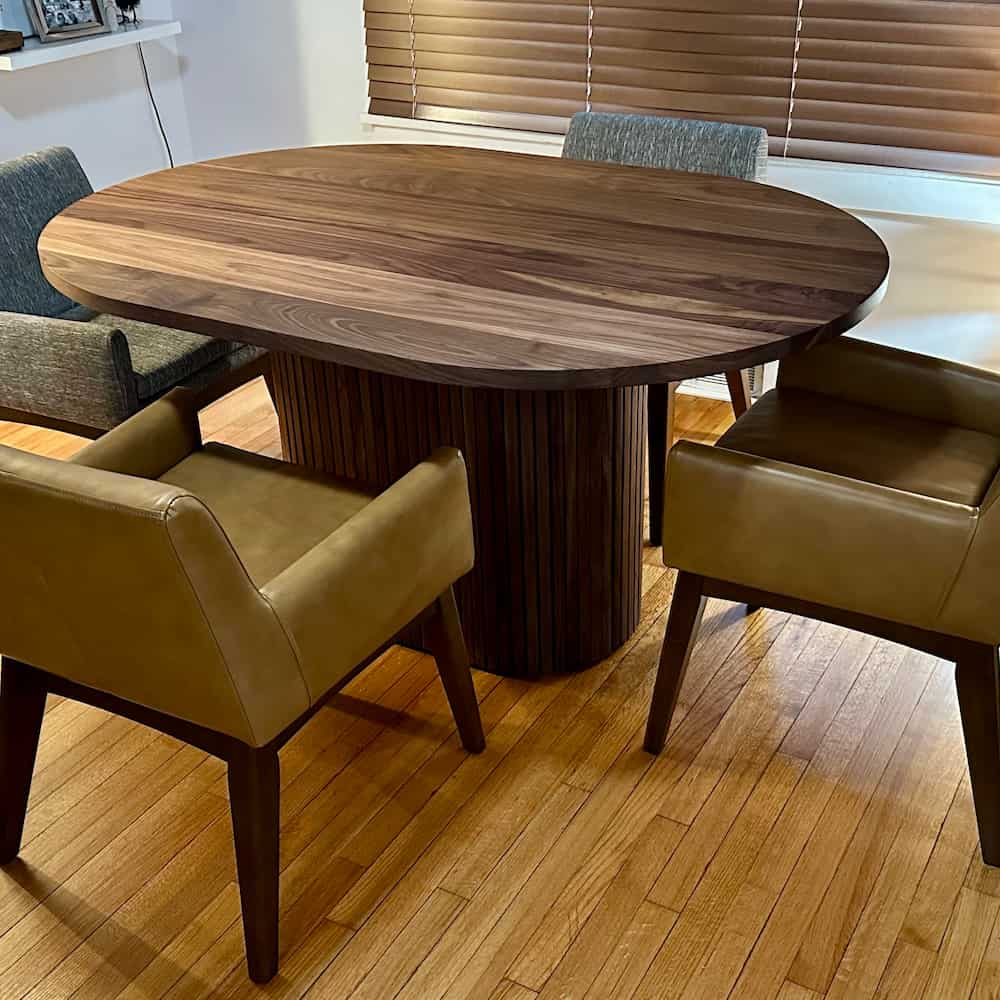 oval pedestal table