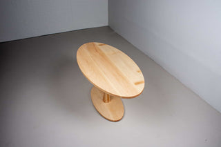 oval oak table on pedestal base