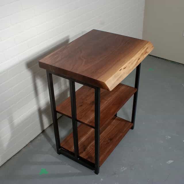 walnut record player stand