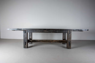 extendable rustic kitchen table in smoke