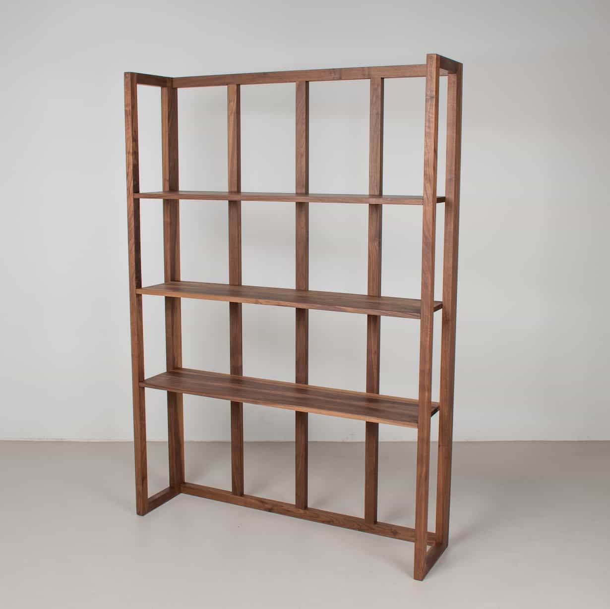 custom walnut bookcase