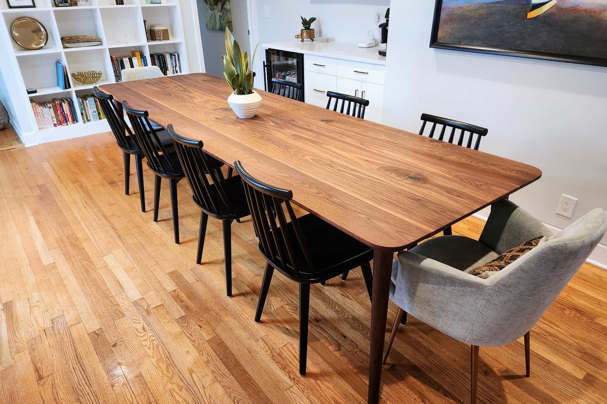modern walnut parsons table