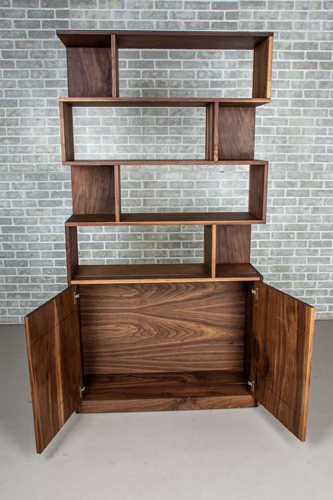 custom walnut shelving