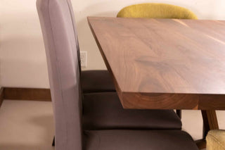 walnut table with bevel edge