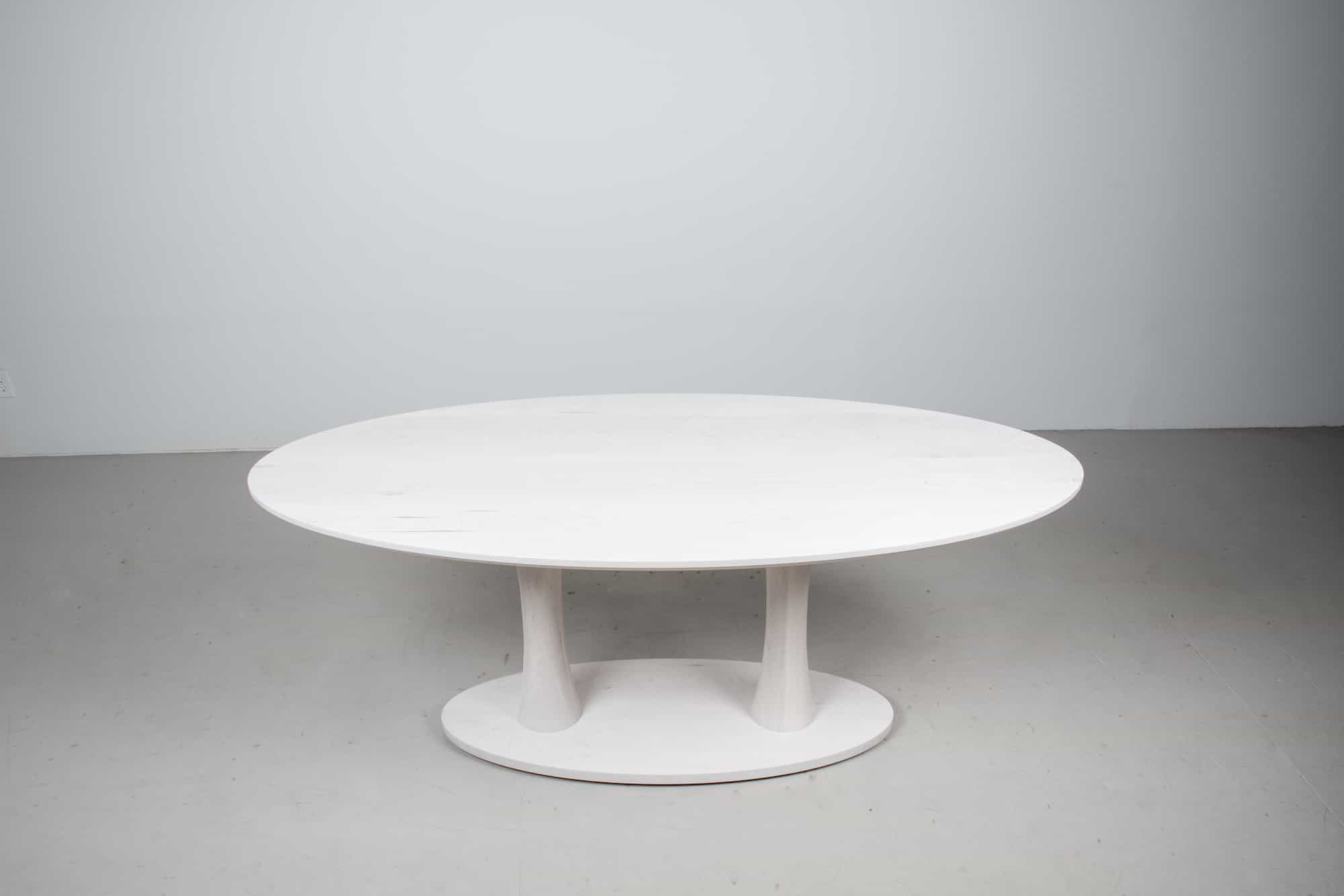white pedestal table