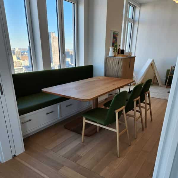 wood pedestal table