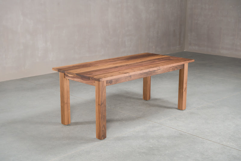 solid wood dining table with 6 dining chairs