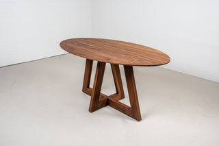 Waterton Mid Century Elliptical Oval Dining Table