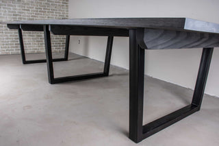 12 foot ash conference table finished in iron