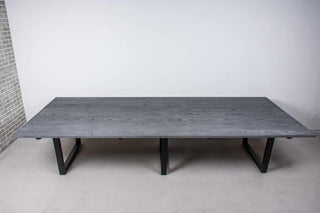 12 foot ash conference table finished in iron