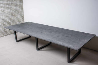 12 foot ash conference table finished in iron