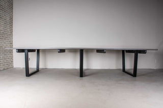12 foot ash conference table finished in iron