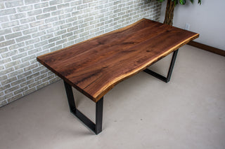 Jasper Live Edge Dining Table on Steel Atlin Legs