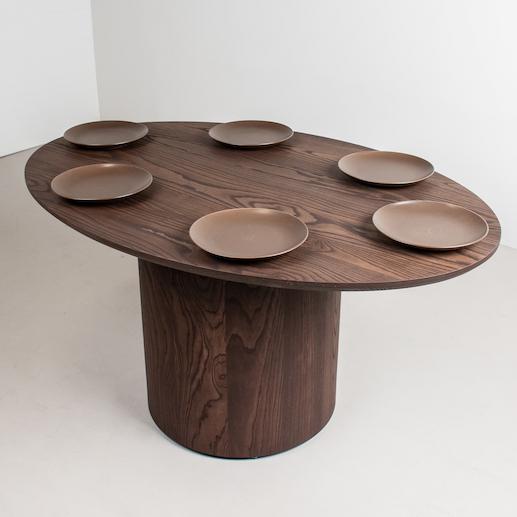 elliptical oval table in oak