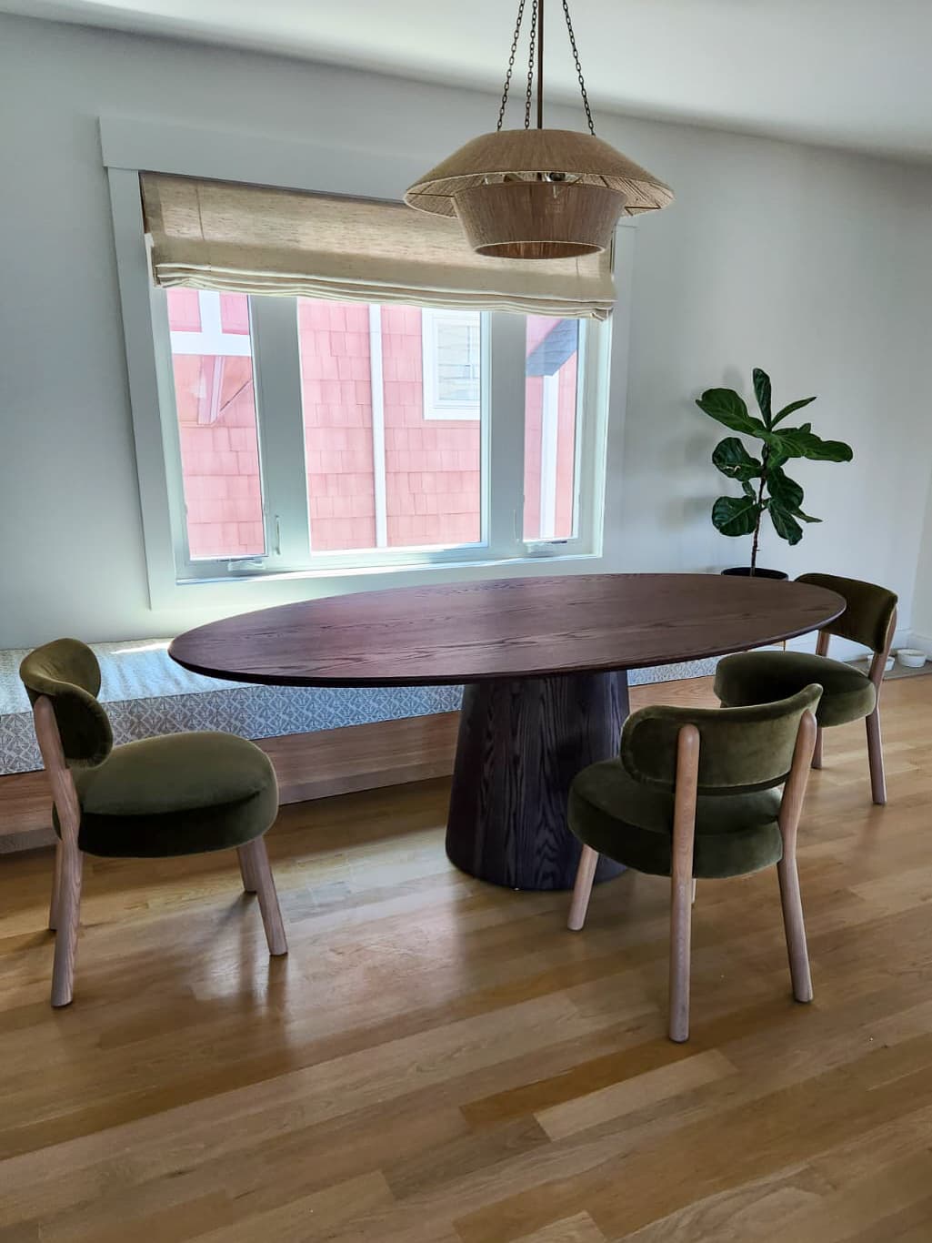 elliptical oval oak table