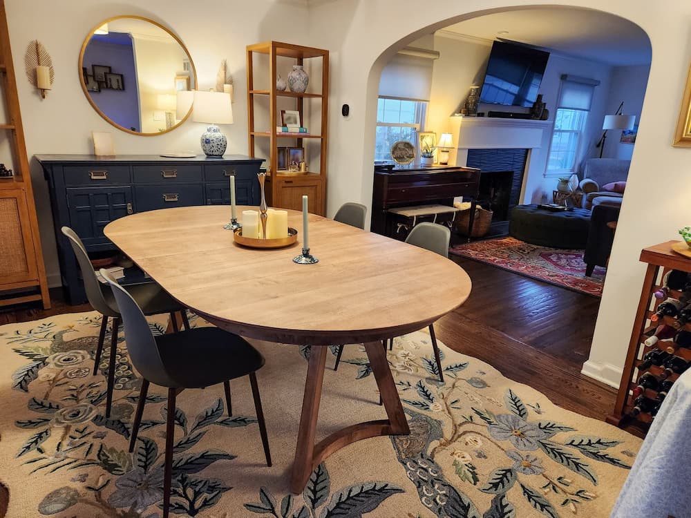 maple racetrack extendable table