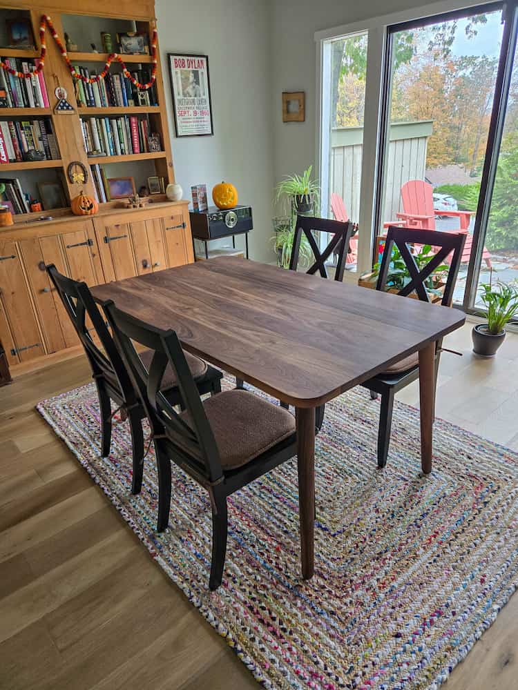 walnut midcentury dining table