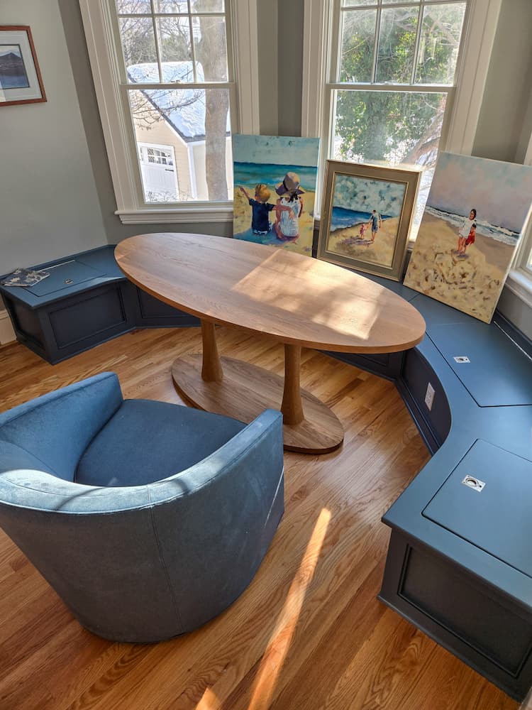 large rectangular end extension table in walnut