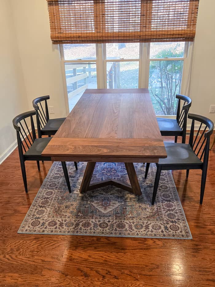 extended Walnut Fundy table in Pure D