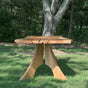 a live edge bookmatch Maple table 36