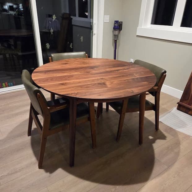 round walnut table