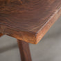 square corner of a bookmatch Walnut table finished in Pure D 