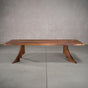 bookmatch Walnut table 40” wide x 108” long, finished in Pure D on Alta legs