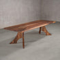 bookmatch Walnut table 40” wide x 108” long, finished in Pure D on Alta legs
