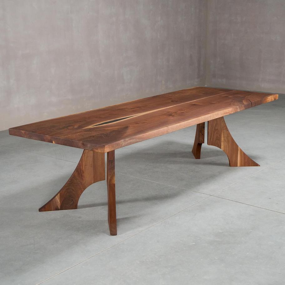 bookmatch walnut dining table 