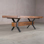 rustic maple trestle table finished in cinnamon; 42