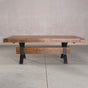 rustic maple trestle table finished in cinnamon; 42
